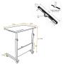 SDHYL 31.5 inches Adjustable Work Stand Mobile Side Desk with Tablet and Mobile Phone Slot Portable Workstation Student Desk Small Snack Table, Bed and Couch Desk, Black, S7-ZS-05#3-80B
