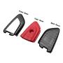TANGSEN Smart Key Fob Case for BMW 2 5 6 7 Series X1 X2 X3 X5 X6 3 4 Button Keyless Entry Remote Personalized Protective Cover Plastic Carbon Fiber Pattern Red Silicone