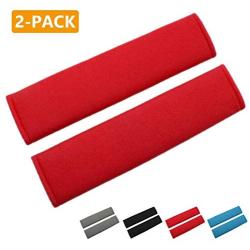 MIRKOO Car Seat Belt Cover Pad, 2-Pack Soft Car Safety Seat Belt Strap Shoulder Pad for Adults and Children, Suitable for Car Seat Belt, Backpack, Shoulder Bag, Laptop Computer Bag (Red)