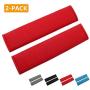 MIRKOO Car Seat Belt Cover Pad, 2-Pack Soft Car Safety Seat Belt Strap Shoulder Pad for Adults and Children, Suitable for Car Seat Belt, Backpack, Shoulder Bag, Laptop Computer Bag (Red)