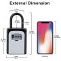 ZHEGE Key Lock Box, 4 Digit Combination Key Storage Lock Box with Resettable Code, Portable Key Safe Box for Door Knob, Realtors, Contractors