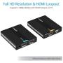 gofanco 1080p USB KVM and HDMI Over CAT5e / CAT6 Extender – 2X USB 2.0 Keyboard/Mouse, Near Zero Latency, Transmitter and Receiver PoC, HDMI Loopout, 197ft (60m)