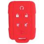 2Pcs WERFDSR Sillicone key fob Skin key Cover Remote Case Protector Shell for 2015 2016 Chevrolet Suburban Tahoe GMC Yukon Smart Remote red blue