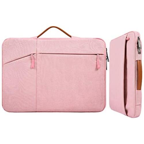 11.6-12.9 Inch Water-Resistant Laptop Briefcase for Women Ladies Bag with Handle for Acer R 11 11.6 Chromebook, ASUS Chromebook 11.6, Macbook Air 13 A1932, Dell Surface HP Lenovo Carrying Sleeve, Pink