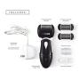 UTILYZE Most Powerful Rechargeable Electronic Foot File Wet & Dry Pedicure Tools Electric Callus Remover With Turbo-Boost Motor, 3 Rollers Included (Black)