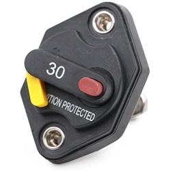 T Tocas 32v DC Circuit Breaker Fuse Inverter with Manual Reset Button Switch Fuses 12V 30A