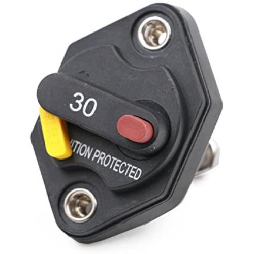 T Tocas 32v DC Circuit Breaker Fuse Inverter with Manual Reset Button Switch Fuses 12V 30A