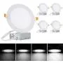 Albrillo 6 Inch Ultra-Thin LED Recessed Ceiling Light — 13.5W 1100 Lumen, Dimmable 5000K Daylight, Low Profile Canless Downlights with Junction Box, 4 Pack, ETL Certified