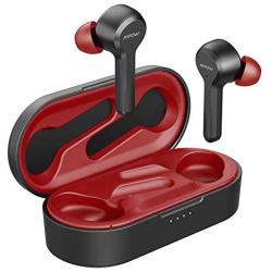 Wireless Earbuds, Mpow M9 4-mic Noise Cancelling CVC 8.0 Bluetooth 5.0 Earphones in-Ear, Touch Control Stereo Bass Sports Headphones, 40H Playing Time/USB-C/IPX8 Waterproof, Single/Twin Mode, Red