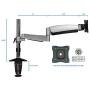 Mount-It! Single Monitor Arm Desk Mount | Gas Spring Monitor Arm | Full Motion Articulating Height Adjustable Stand | Fits 21 22 23 24 27 Inch VESA Compatible Computer Screen | Clamp and Grommet Base