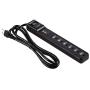 Amazon Basics 6-Outlet Surge Protector Power Strip with 2 USB Ports - 1000 Joule, Black