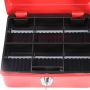 Oumij Cash Box with Combination Lock Safe Metal Money Box for Security Lock Box Digital Safe-Electronic Steel for Home, Business or Travel(Red)