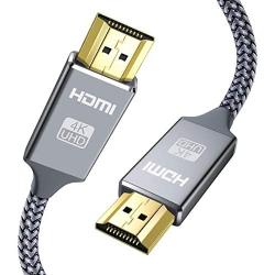 HDMI Cable 3FT - Braided Cord - 4K HDMI 2.0 Ready - High Speed - Gold Plated Connectors - Ethernet/Audio Return Channel - Video 4K UHD 2160p, HD 1080p, 3D - Compatible UHD TV, Blu-ray, PS4/3, Monitor