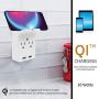 GE Surge Protector Tap with Wireless Charging, 2 Outlets, 2 USB, Qi Pad, 2 Pack, Charging Shelf, 560 Joules, White, 50374