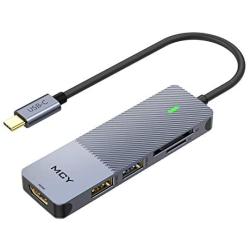 USB C Hub Multiport Adapter, MCY 5 in 1 Type C Hub USB C to HDMI 4K Output, USB 3.0 Ports, SD Card Reader Compatible with MacBook Pro Adapter, XPS Ipad Pro 2018 Chromebook Pixels and More