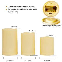 Outdoor Weatherproof Flameless Candles with Timer – SWEETIME Battery Operated Candles with Flickering Flame, Led Electronic Candles for Party Decor.