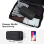 Tech Pouch for Travel, BAGSMART Travel Accessories Organizer Bag Large Capacity with Fastening Cable Ties for Tech Gadgets, PC Adaper, Thick Cables, Power Bank, SD Cards, Black