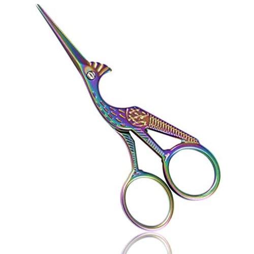 BIHRTC 4.5 Inch Embroidery Scissors Small Sewing Scissors Stork Bird Scissors Stainless Steel Sharp Craft Scissors Crochet Scissors for Crafting Art Work Threading Needlework