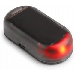 Solar Power Dummy Car Alarm Red LED Light Simulate Imitation Security System Warning Anti-Theft Flash Blinking Lamp