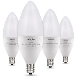 Albrillo E12 LED Candelabra Light Bulbs, LED Bulbs Daylight, LED Ceiling Fan Light Bulbs, 40 Watt Equivalent, Candelabra Base, Chandelier Light Bulbs, Non-Dimmable, 4 Pack