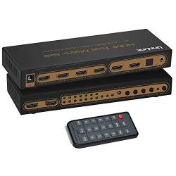 Unnlink HDMI Matrix 6 x 2 UHD 4K Switch/Splitter 6 in 2 Out HDMI Audio Extractor HiFi 5.1 SPDIF Toslink+3.5mm Jack ARC,PIP IR Remote Control Compatible with Computer ps4 Xbox one roku Chromecast
