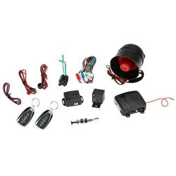 KKmoon Universal Car Vehicle Security System Burglar Alarm Protection Anti-Theft System 2 Black Remote Control