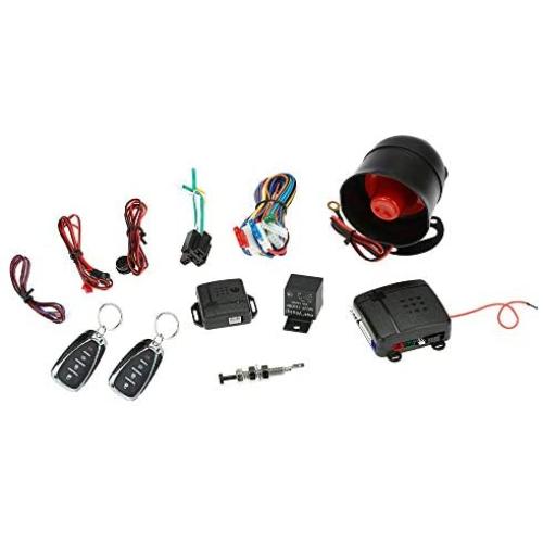 KKmoon Universal Car Vehicle Security System Burglar Alarm Protection Anti-Theft System 2 Black Remote Control
