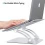 Nulaxy Laptop Stand, Ergonomic Height Angle Adjustable Computer Laptop Holder Compatible with MacBook, Air, Pro, Dell XPS, Samsung, Alienware All Laptops 11-17'', Supports Up to 44 Lbs-Silver