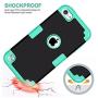 Case for iPod 7 6 5- CheerShare iPod Touch 5 6 7 Case, The Best Silicone Shockproof High Impact Layered Case + Protective Cover Case for iPod Touch 7th 6th 5th Generation(Black + Blue)