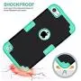 Case for iPod 7 6 5- CheerShare iPod Touch 5 6 7 Case, The Best Silicone Shockproof High Impact Layered Case + Protective Cover Case for iPod Touch 7th 6th 5th Generation(Black + Blue)
