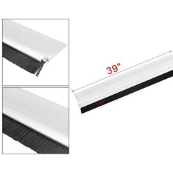 uxcell Door Bottom Sweep H-Shape Aluminum Alloy Base with 0.4-inch Black Nylon Brush 39-inch x 1.5-inch