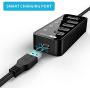 USB 3.0 Hub, atolla 4 Ports Super Speed USB 3 Hub Splitter with On Off Switch with 1 USB Charging Port (Cable Length 2 Feet, No AC Adapter) (4-Port hub)