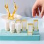 Emoly Silicone Lipstick Holder, Premium Cosmetic Organizer for Brush Lip Eye Makeup Pencil Bottles, 24 Square Makeup Display Case (Blue)