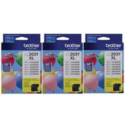 Printer LC203Y High Yield Ink Cartridge, Yellow - 3 Pack