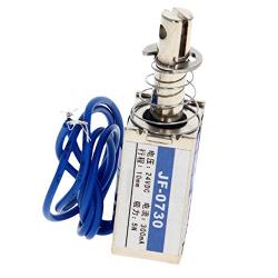 Fielect DC 24V 5N Pull Type Solenoid Electromagnet, 0.3A 7.2W 10mm, Open Frame Type Solenoid Electromagnet, Linear Motion JF-0730