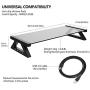 Mufti-Function USB 2.0 Monitor Stand Riser Tempered Glass Computer Screen Stand with Keyboard Storage Space, Fast Charging and External Power Supply (Gray)