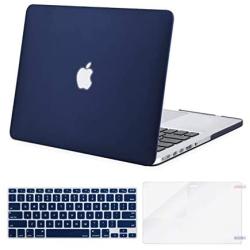 MOSISO Case Only Compatible with MacBook Pro Retina 13 inch (Models: A1502 & A1425) (Older Version Release 2015 - end 2012), Plastic Hard Shell Case & Keyboard Cover & Screen Protector, Navy Blue