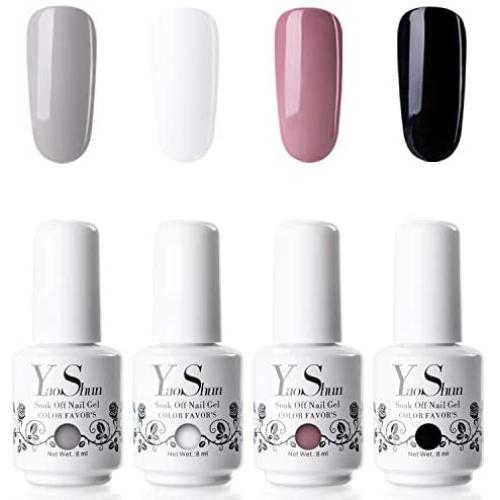Gel Nail Polish - YaoShun Gel Polish Kit Sock Off Nail Gel UV Gel 4 Colors Gift Box, Nail Polish Kit with UV LED Light Manicure Nail Gel Kit 8ml #03