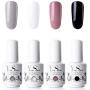 Gel Nail Polish - YaoShun Gel Polish Kit Sock Off Nail Gel UV Gel 4 Colors Gift Box, Nail Polish Kit with UV LED Light Manicure Nail Gel Kit 8ml #03
