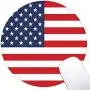 Dynippy Mouse Pad Gaming Mouse Pads Non-Slip Rubber Base Mousepad with Stitched Edge Round Mouse Mat for Desktops Computer Laptops （ American Flag ）