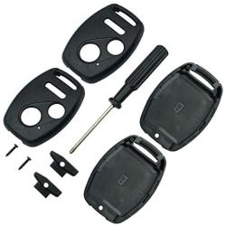 Olivine Auto 3 Buttons Key Fob Casing for Honda Civic CR-V Fit Accord Crosstour Odyssey CR-Z Keyless Entry Remote Key Shell (Only Key Shell Without Blade)(3Button-2PCS)
