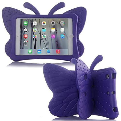 Simicoo iPad 7 10.2 iPad Air3 iPad Pro 10.5 Cute Butterfly ipad Case for Kids Stand Light Weight EVA Shockproof Rugged Heavy Duty Kids Friendly Case for iPad 10.5 iPAD 10.2 (Purple)