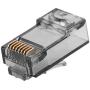 Monoprice 8P8C RJ45 Plug with Inserts for Solid Cat6 Ethernet Cable - Black (100 Pcs/Pack) Gold Plated Contacts, Model:139230