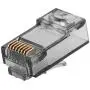 Monoprice 8P8C RJ45 Plug with Inserts for Solid Cat6 Ethernet Cable - Black (100 Pcs/Pack) Gold Plated Contacts, Model:139230