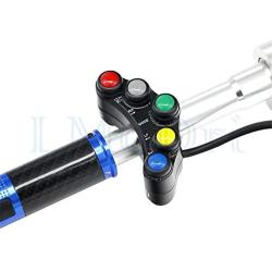 LMoDri 7 Function Motorcycle Switch Motorbike Handlebar Switches For Headlight Indicator Horn Aluminum Alloy Universal Scooter Trike Multifunction DIY