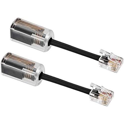 Telephone Cord Detangler, Uvital Anti-Tangle Telephone Handset Cable 360 Degree Rotating Landline Swivel Cord Untangler Black (2 Pack)