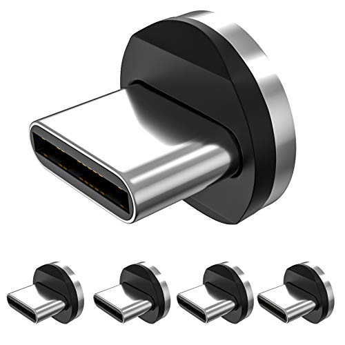 Magnetic Connector Tips Head for Type C Android Devices (5 Pack), Terasako Magnetic Phone Cable Adapter for Samsung Galaxy S8 S8 Plus, Google Pixel/Pixel XL, Nexus 6P/5X, OnePlus
