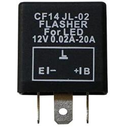 iJDMTOY (1) 3-Pin CF14 EP35 Electronic LED Flasher Relay As LED Related Turn Signal Bulbs Hyper Flash Fix
