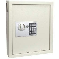 KYODOLED Electronic 40 Key Cabinet Wall Mount,Digital Key Safe Lock Box,Large Security Lockbox for House Key,Heavy Duty Combination Lock Storage,14.37 X 11.8 X3.93White 40 Keys