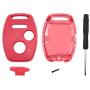Replacement Key Fob Shell Fit for Honda Accord Crosstour Civic Odyssey CR-V CR-Z Fit 3 Buttons Keyless Entry Remote Case Car Key Housing (Red)